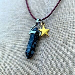 Handmade Speckled Stone Star Amulet Necklace